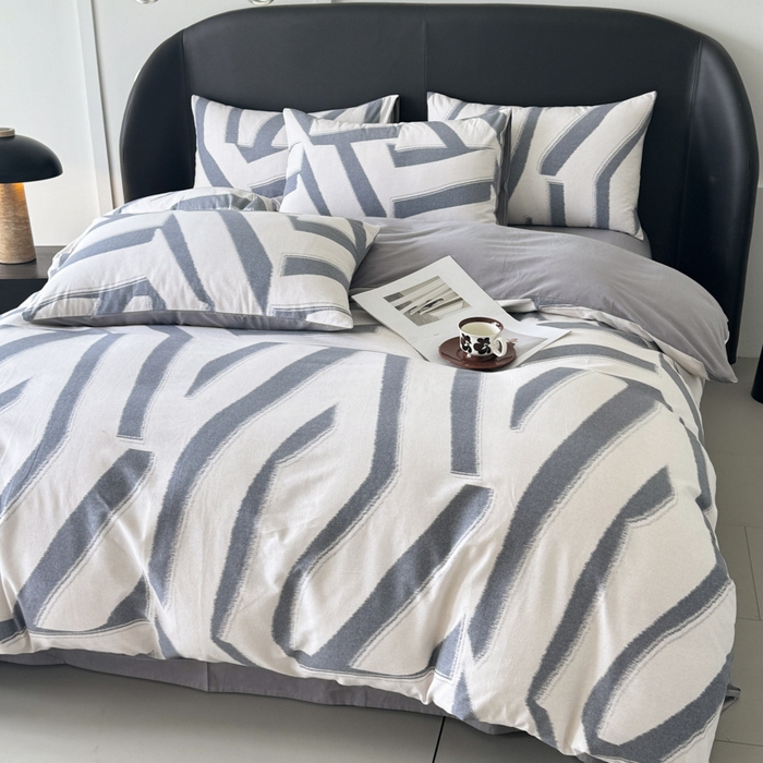 91家纺网 家纺一手货源 找家纺 千朵 2024新款轻奢全棉磨毛四件套 清新