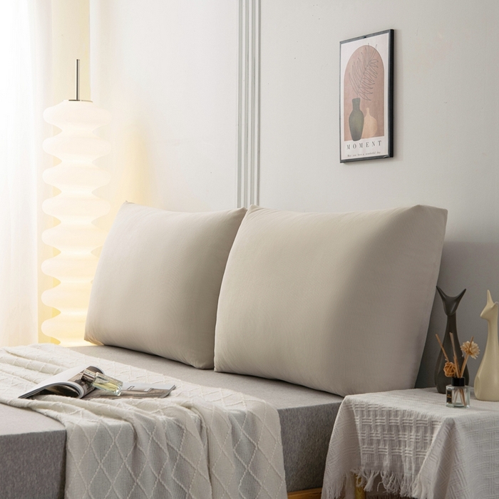 91家纺网 家纺一手货源 找家纺 美达人 2024新款灯芯绒面包款床头靠垫 白