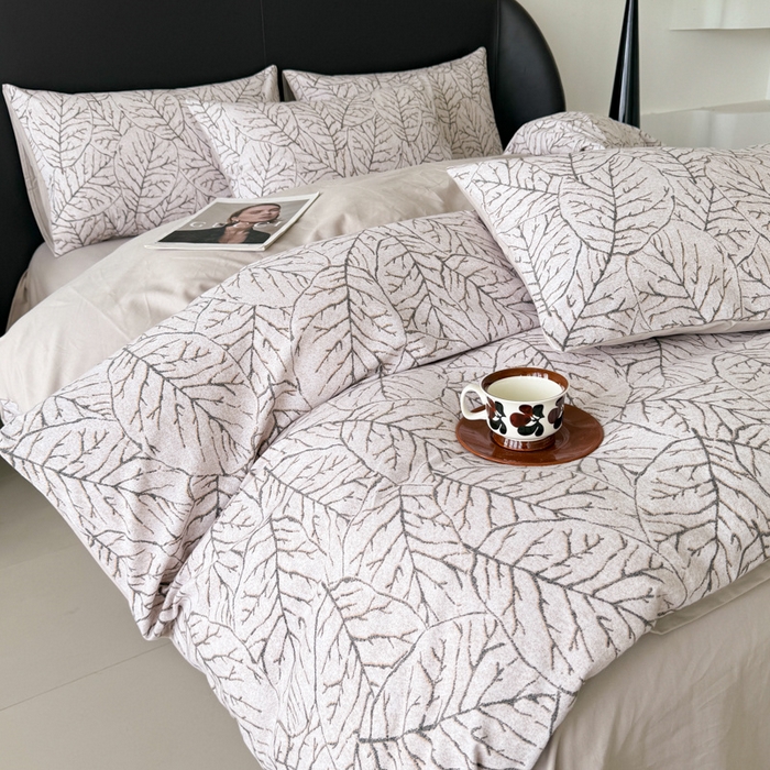 91家纺网 家纺一手货源 找家纺 千朵 2024新款轻奢全棉磨毛四件套 晨梦