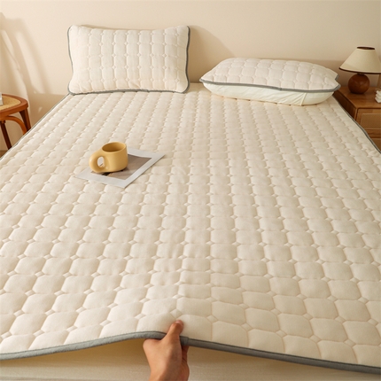 凌云家纺 2025新款A类牛奶绒床垫软垫学生宿舍单人床褥可机洗 新米杏