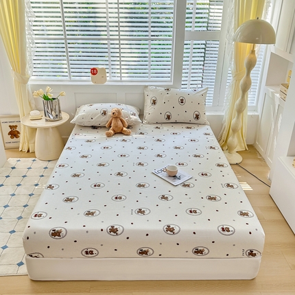 91家纺网 家纺一手货源 找家纺 （总）柠馨 2024新款简约全棉时尚印花床笠