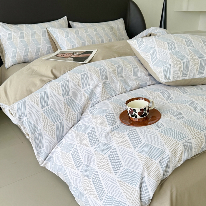 91家纺网 家纺一手货源 找家纺 千朵 2024新款轻奢全棉磨毛四件套 艾伦