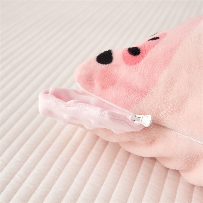 91家纺网 家纺一手货源 找家纺 艾佳宝贝 2024牛奶绒豆豆绒可拆式多功能防踢被 防踢被-pink小猪