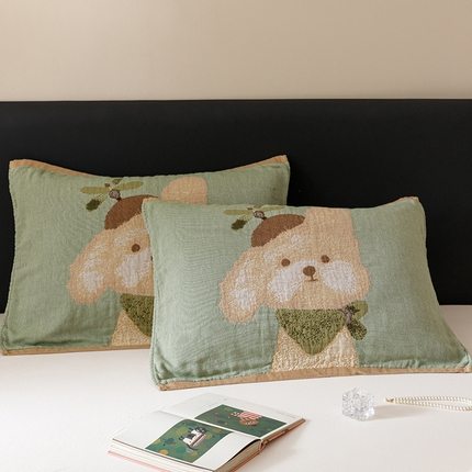 91家纺网 家纺一手货源 找家纺 （总）麻依 2024新款纯棉纱布枕巾一对装全棉四层纱布54*78cm/对