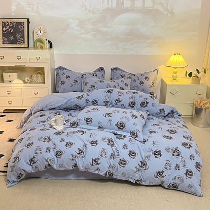 梦莱斯 2024新款舒适亲肤四件套 蓝色