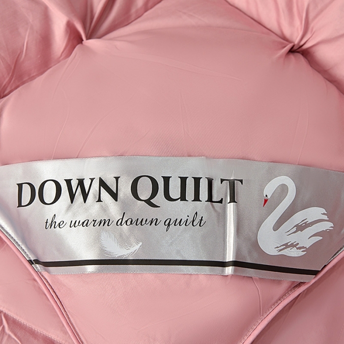 91家纺网 家纺一手货源 找家纺 兰言诺羽绒被 2025新款雅韵-全棉柔赛丝纽花羽绒被 豆沙