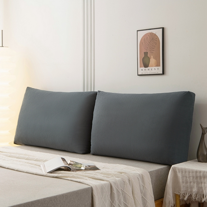 91家纺网 家纺一手货源 找家纺 美达人 2024新款灯芯绒面包款床头靠垫 深灰