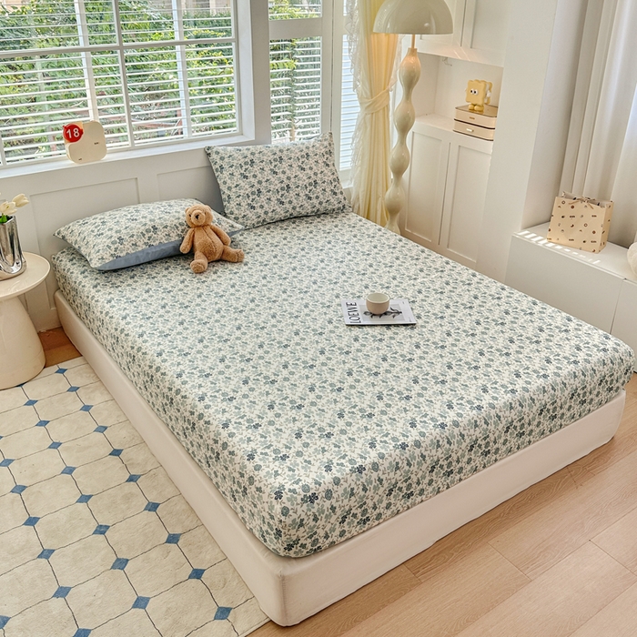 91家纺网 家纺一手货源 找家纺 柠馨 2024新款简约全棉时尚印花床笠 星雅