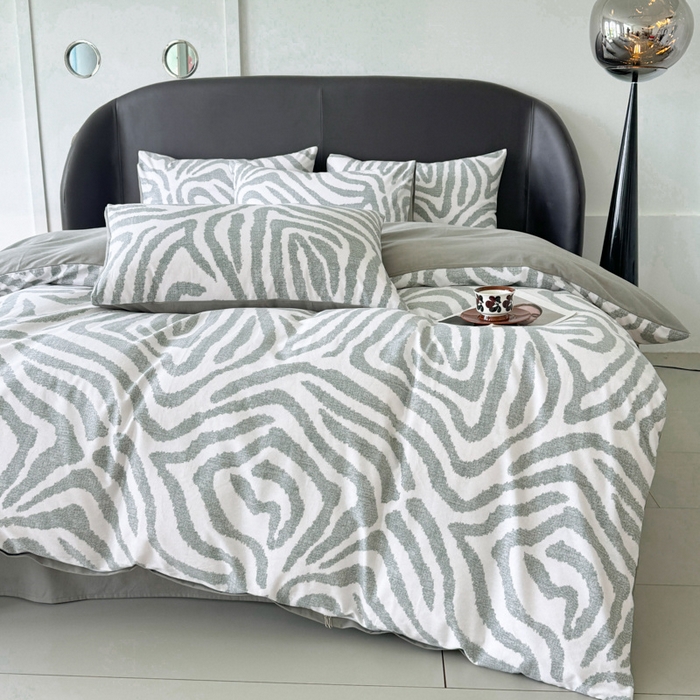 91家纺网 家纺一手货源 找家纺 千朵 2024新款轻奢全棉磨毛四件套 马德里绿