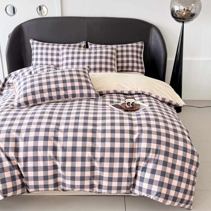 91家纺网 家纺一手货源 找家纺 千朵 2024新款轻奢全棉磨毛四件套 维格