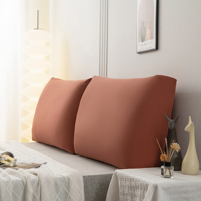 91家纺网 家纺一手货源 找家纺 美达人 2024新款灯芯绒面包款床头靠垫 焦糖色