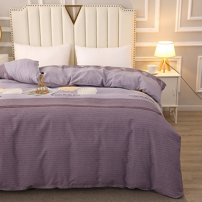 91家纺网 家纺一手货源 找家纺 贝兰仙奴 2024新款利兹系列磨毛多规格单被套 漫步时光灰