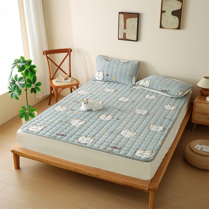 91家纺网 家纺一手货源 找家纺 凌云家纺 2025新款A类牛奶绒床垫软垫学生宿舍单人床褥可机洗 眯眯熊