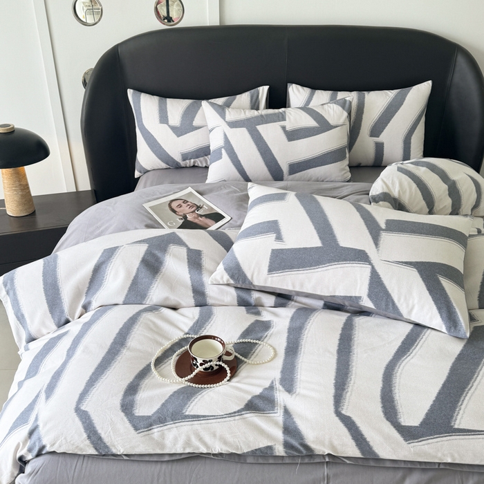 91家纺网 家纺一手货源 找家纺 千朵 2024新款轻奢全棉磨毛四件套 清新