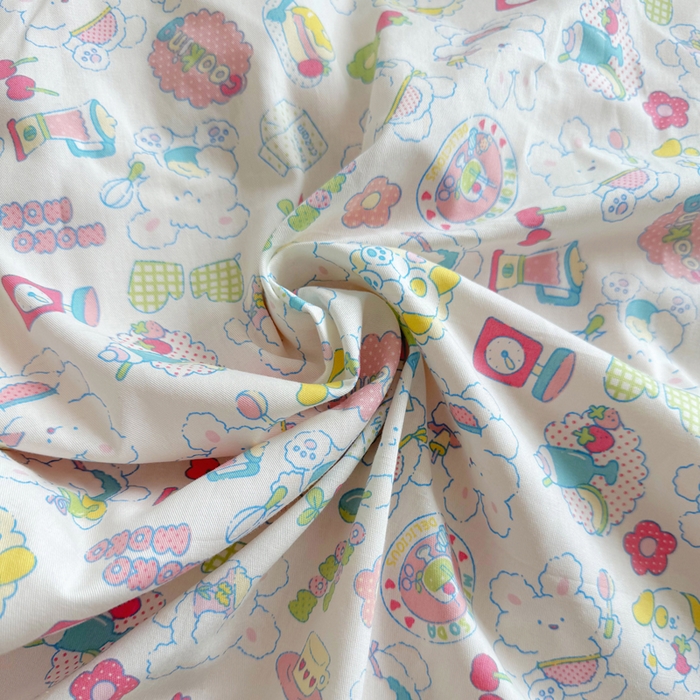 91家纺网 家纺一手货源 找家纺 柠馨 2024新款简约全棉时尚印花床笠 枝枝桃桃