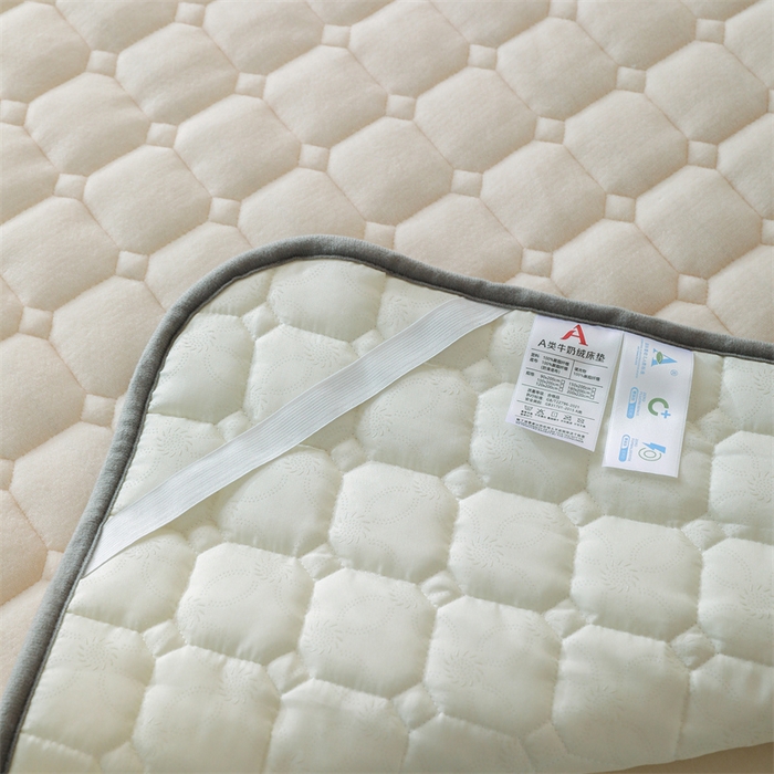 91家纺网 家纺一手货源 找家纺 凌云家纺 2025新款A类牛奶绒床垫软垫学生宿舍单人床褥可机洗 新米杏