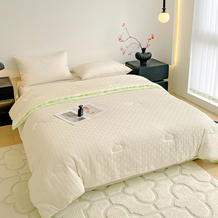 91家纺网 家纺一手货源 找家纺 亚龙工厂店 2024新款双胎子母被 云朵白