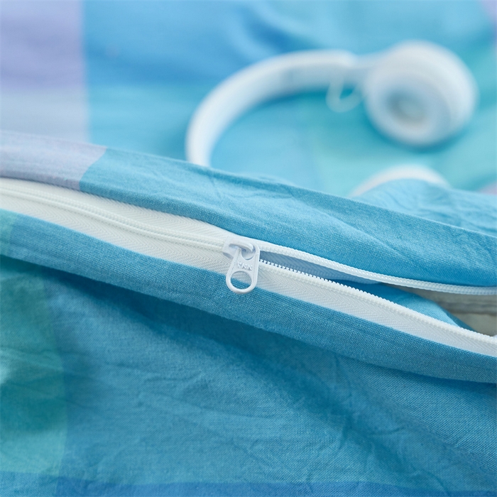 91家纺网 家纺一手货源 找家纺 三沁家居 2025新款格子色织全棉水洗棉四件套直播爆款量大价优 彩虹大格