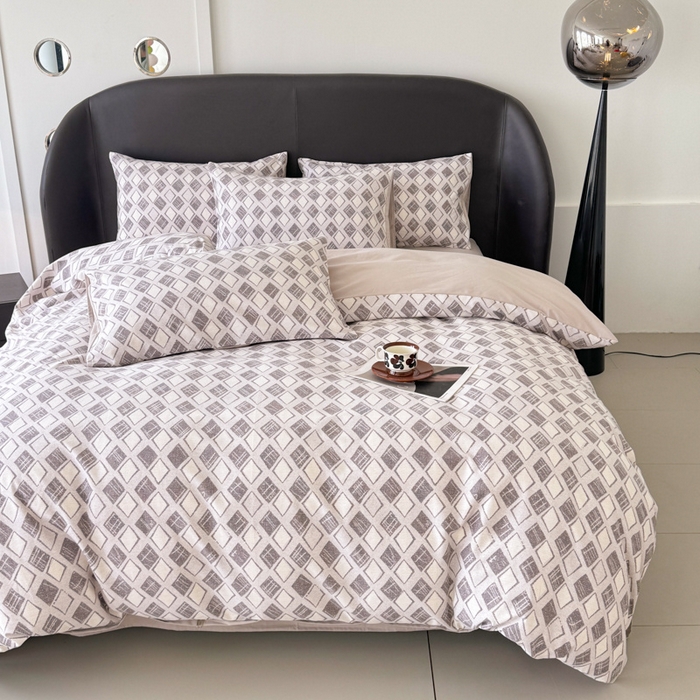 91家纺网 家纺一手货源 找家纺 千朵 2024新款轻奢全棉磨毛四件套 卡纳拉