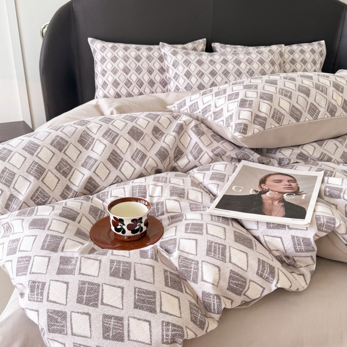 91家纺网 家纺一手货源 找家纺 千朵 2024新款轻奢全棉磨毛四件套 卡纳拉