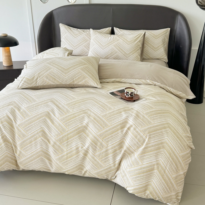 91家纺网 家纺一手货源 找家纺 千朵 2024新款轻奢全棉磨毛四件套 艾文绿