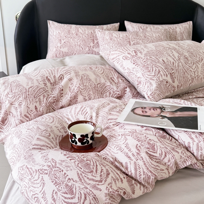 91家纺网 家纺一手货源 找家纺 千朵 2024新款轻奢全棉磨毛四件套 偶遇红