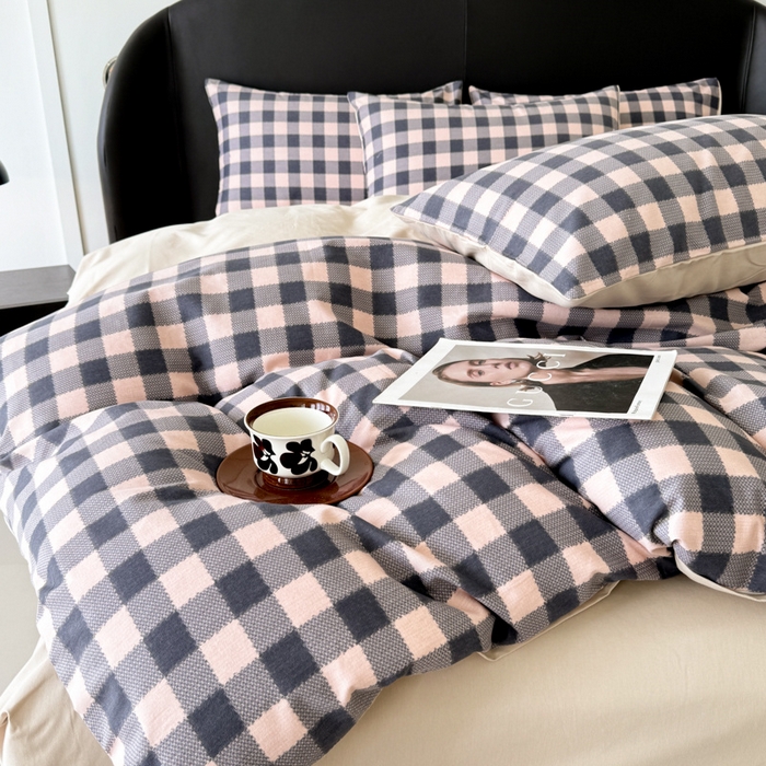 91家纺网 家纺一手货源 找家纺 千朵 2024新款轻奢全棉磨毛四件套 维格