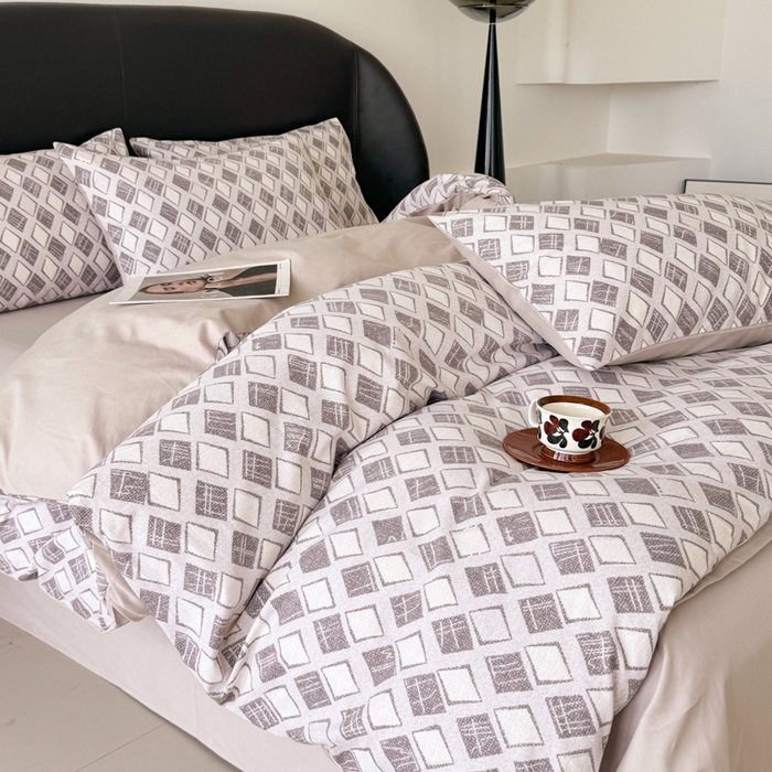 91家纺网 家纺一手货源 找家纺 千朵 2024新款轻奢全棉磨毛四件套 卡纳拉