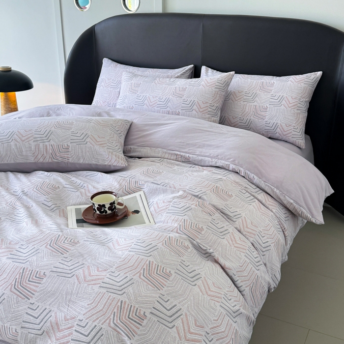 91家纺网 家纺一手货源 找家纺 千朵 2024新款轻奢全棉磨毛四件套 米洛紫