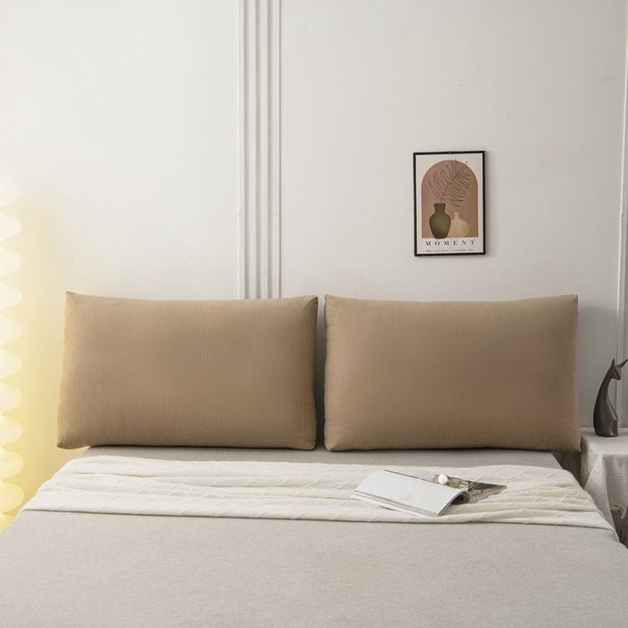 91家纺网 家纺一手货源 找家纺 美达人 2024新款灯芯绒面包款床头靠垫 驼色