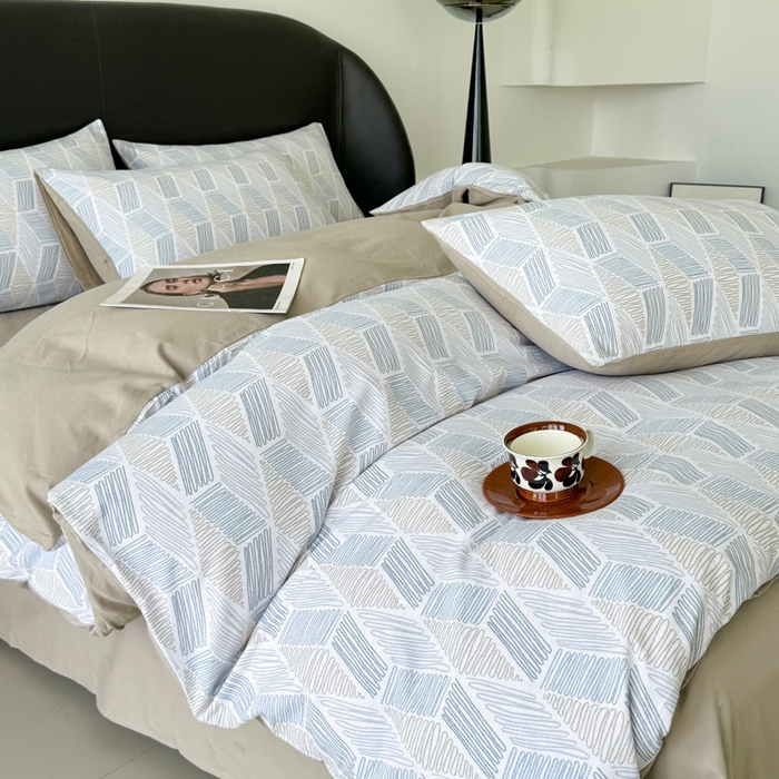 91家纺网 家纺一手货源 找家纺 千朵 2024新款轻奢全棉磨毛四件套 艾伦