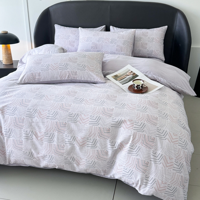 91家纺网 家纺一手货源 找家纺 千朵 2024新款轻奢全棉磨毛四件套 米洛紫