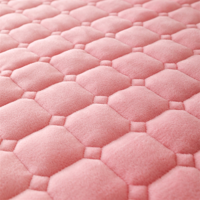 91家纺网 家纺一手货源 找家纺 凌云家纺 2025新款A类牛奶绒床垫软垫学生宿舍单人床褥可机洗 桃花粉