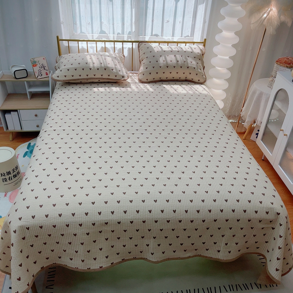 91家纺网 家纺一手货源 找家纺 2024新款棉加绒双面两用四季款床盖三件套细薇