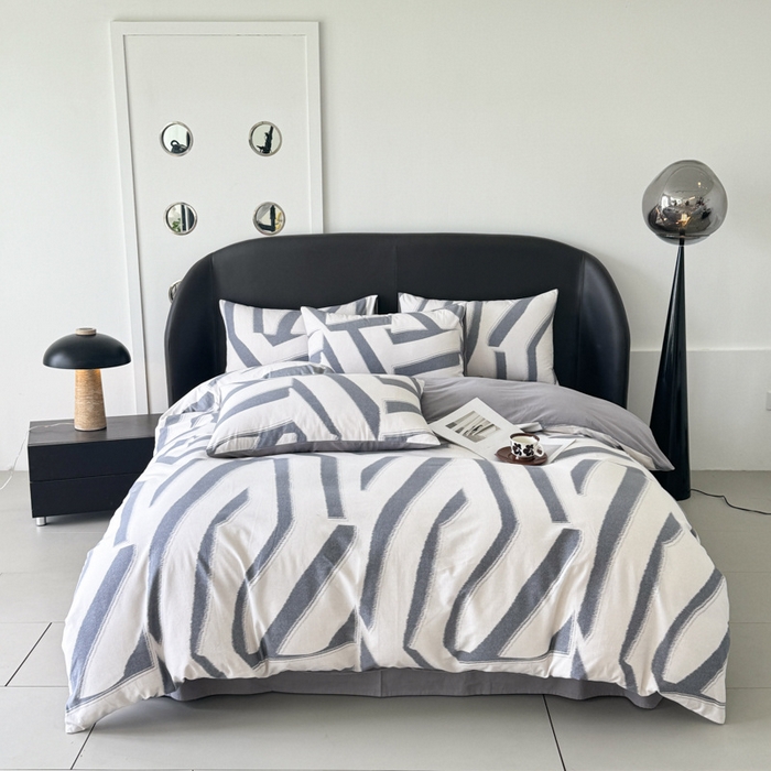 91家纺网 家纺一手货源 找家纺 千朵 2024新款轻奢全棉磨毛四件套 清新