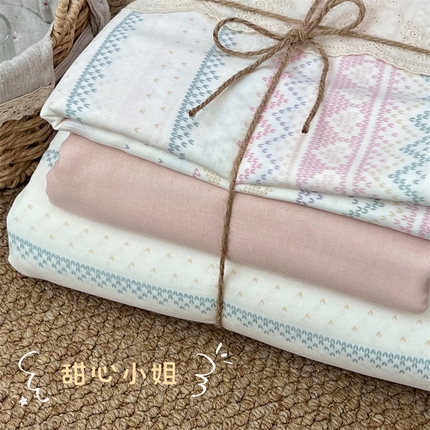 2024新款全棉印花双层纱四件套--蕾丝花边款 甜心小姐