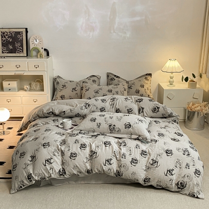 梦莱斯 2024新款舒适亲肤四件套 灰色