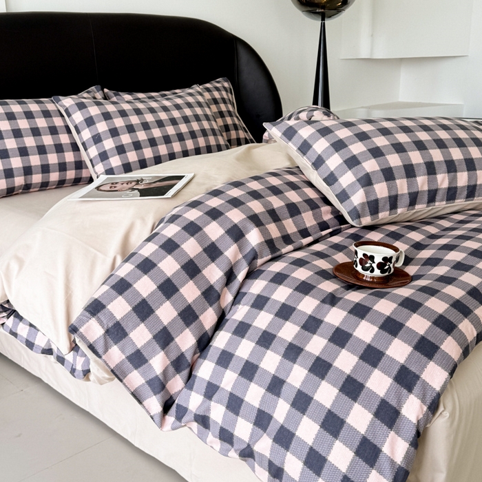 91家纺网 家纺一手货源 找家纺 千朵 2024新款轻奢全棉磨毛四件套 维格