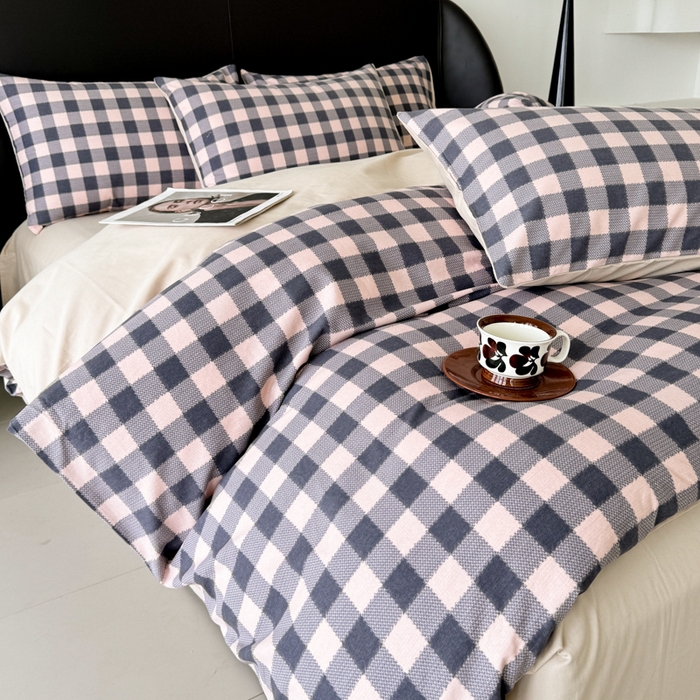 91家纺网 家纺一手货源 找家纺 千朵 2024新款轻奢全棉磨毛四件套 维格