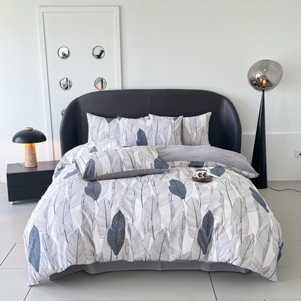 91家纺网 家纺一手货源 找家纺 千朵 2024新款轻奢全棉磨毛四件套 叶莉娅