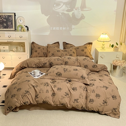 梦莱斯 2024新款舒适亲肤四件套 咖色