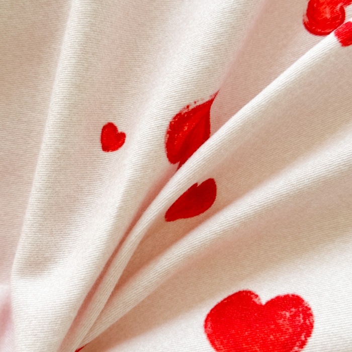 91家纺网 家纺一手货源 找家纺 千朵 2024新款全棉磨毛小清新印花四件套 心心相印