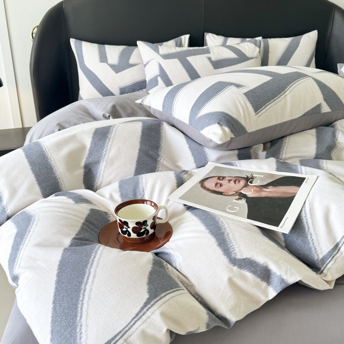 91家纺网 家纺一手货源 找家纺 千朵 2024新款轻奢全棉磨毛四件套 清新