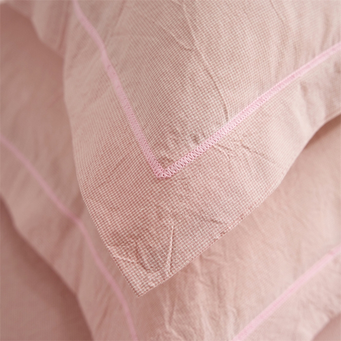 91家纺网 家纺一手货源 找家纺 三沁家居 2025新款格子色织全棉水洗棉四件套直播爆款量大价优 千鸟格玉