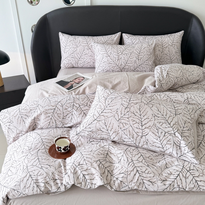 91家纺网 家纺一手货源 找家纺 千朵 2024新款轻奢全棉磨毛四件套 晨梦