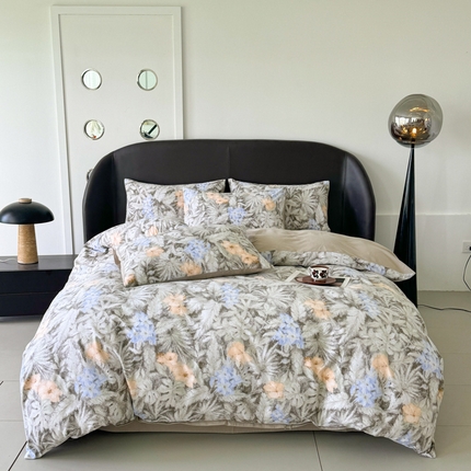 91家纺网 家纺一手货源 找家纺 千朵 2024新款轻奢全棉磨毛四件套 上春山