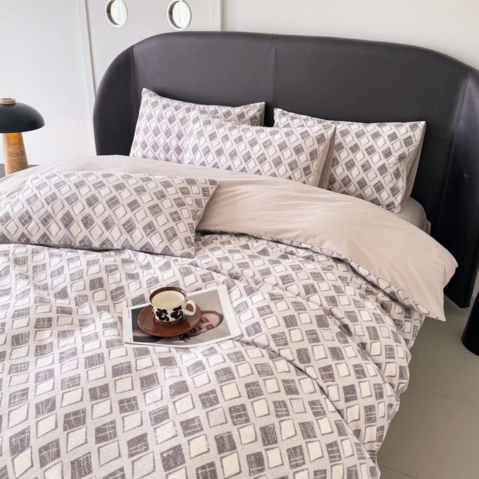 91家纺网 家纺一手货源 找家纺 千朵 2024新款轻奢全棉磨毛四件套 卡纳拉