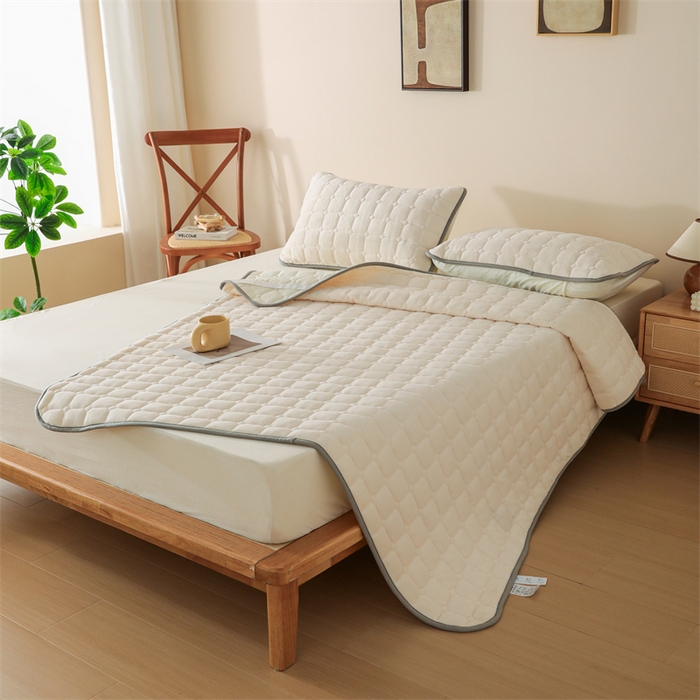 91家纺网 家纺一手货源 找家纺 凌云家纺 2025新款A类牛奶绒床垫软垫学生宿舍单人床褥可机洗 新米杏