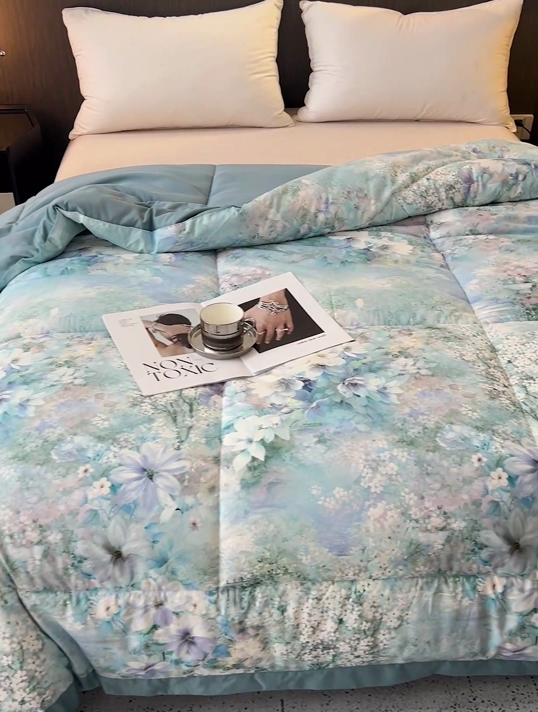 91家纺网 家纺一手货源 找家纺 亚龙工厂店 2024新款全棉数码印花鹿锦棉大豆冬被 江临仙境