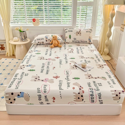 91家纺网 家纺一手货源 找家纺 （总）柠馨 2024新款简约全棉时尚印花床笠